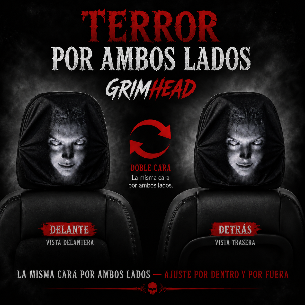 GrimHead™ Funda Reposacabezas para Coche